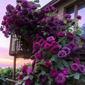 Роза Плетистая Плум Пэшн купить по цене от 610р. в интернет-магазине «Посадика» с доставкой почтой в в Пугачеве и по всей России – [изображение №1].